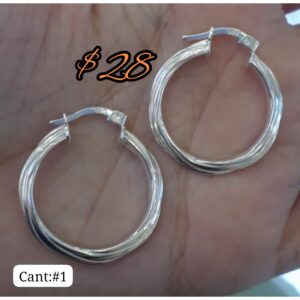 Aretes plata redondos