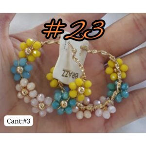 Aretes redondos flores
